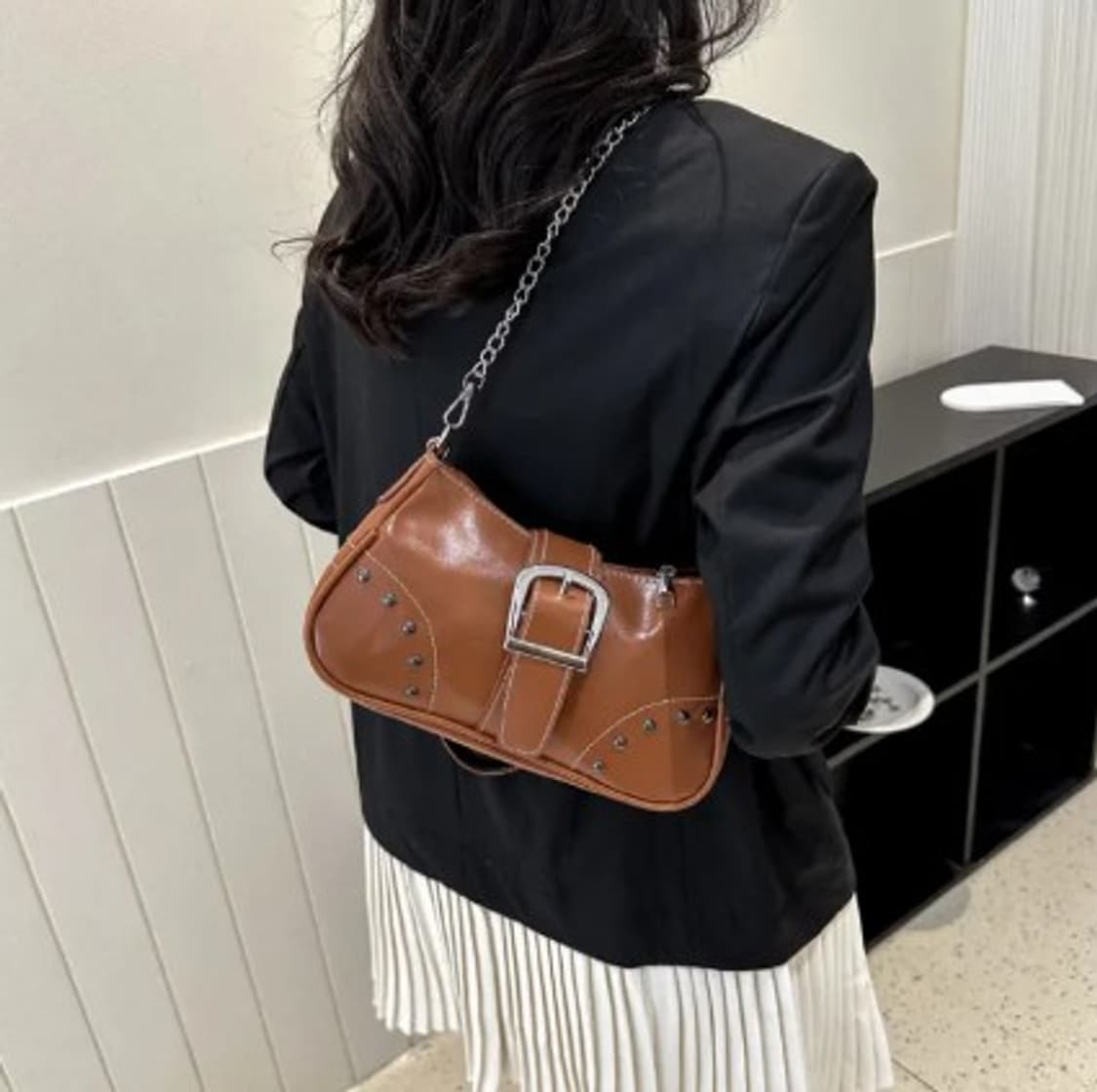  Selected 비건 가죽 미니멀리즘 숄더백 A1593 상품이미지2