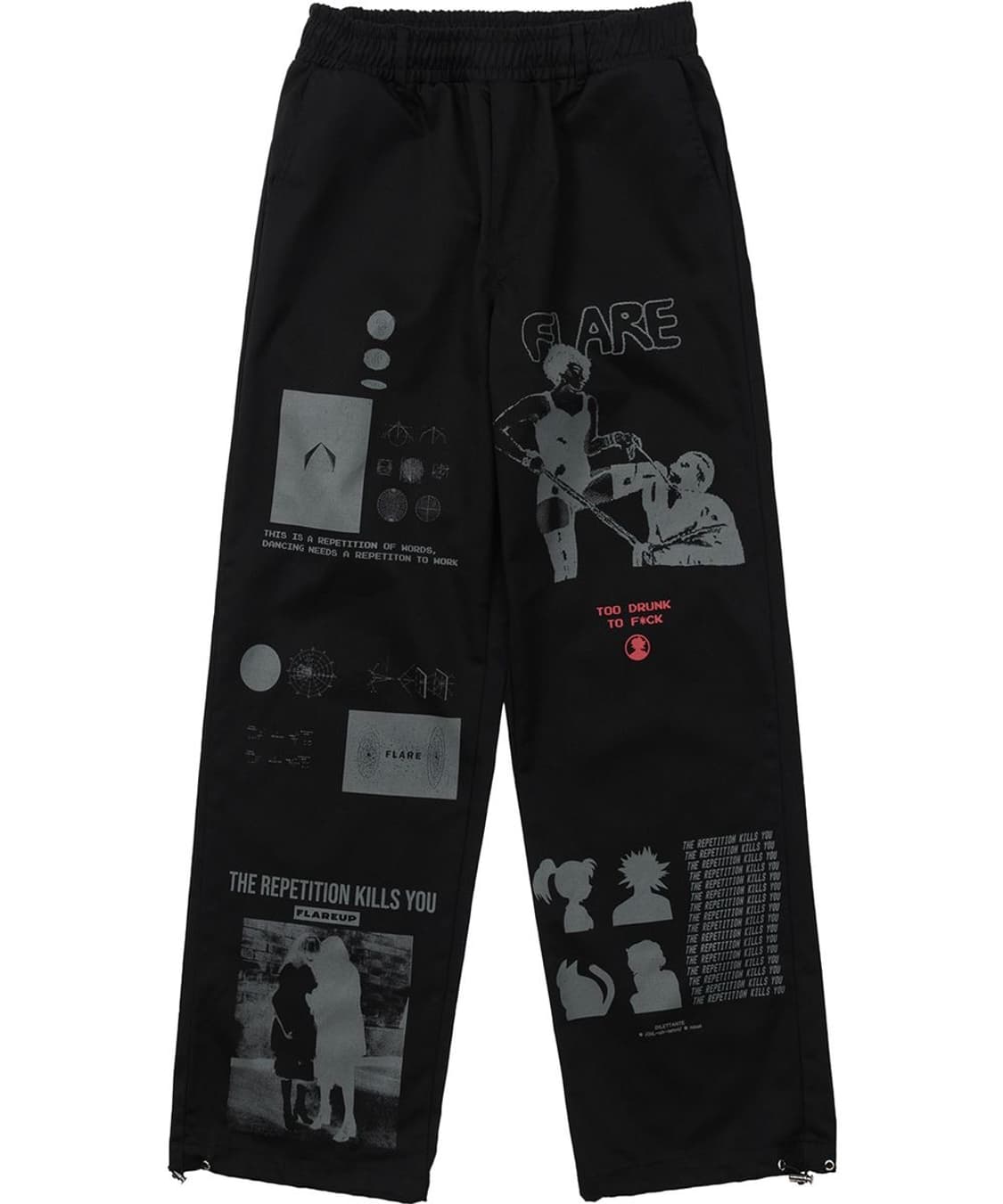 플레어업 아트 워커 팬츠 바지 블랙 2 상품이미지1