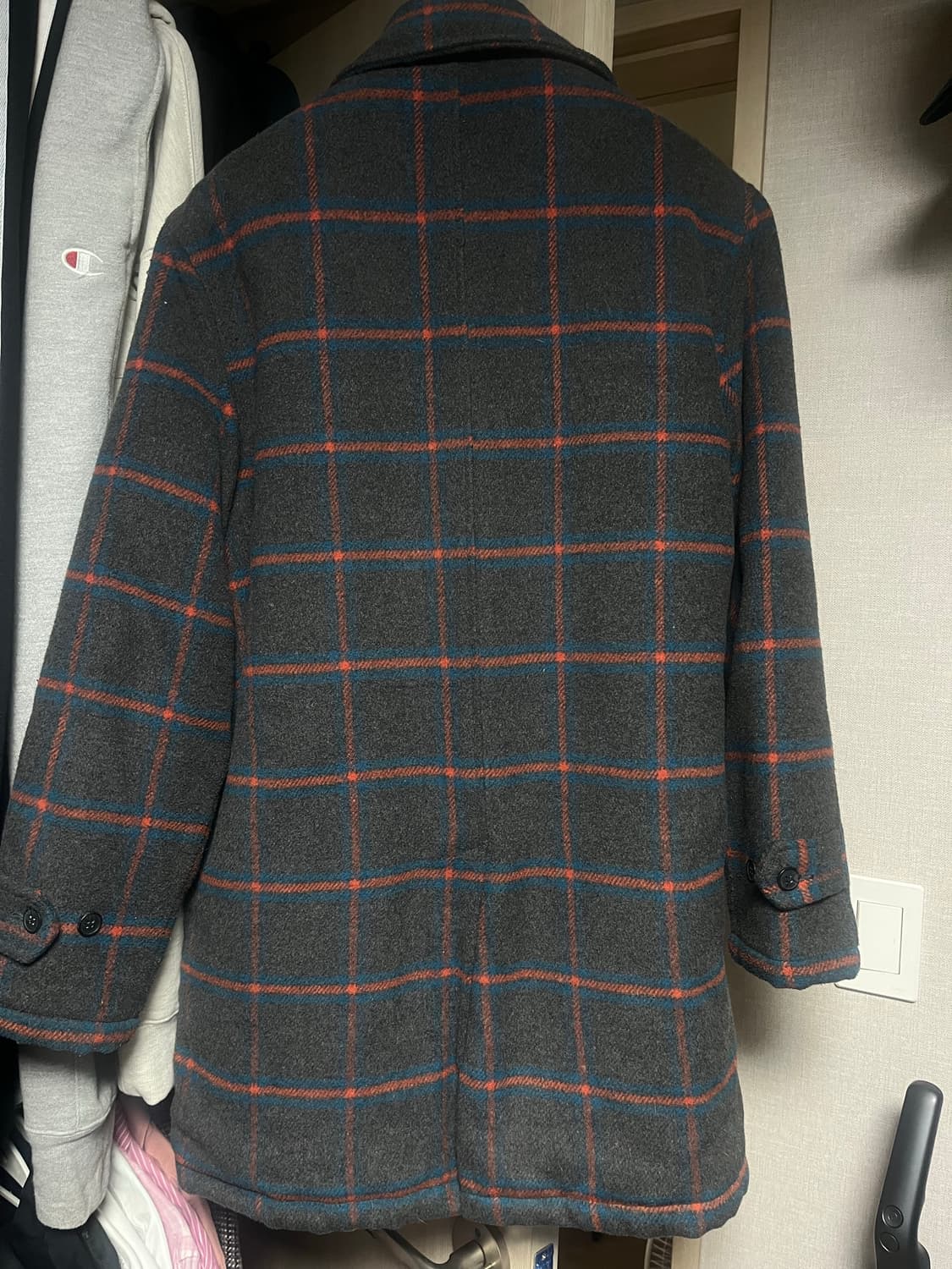 빈티지 체크 코트 판매 상품이미지2