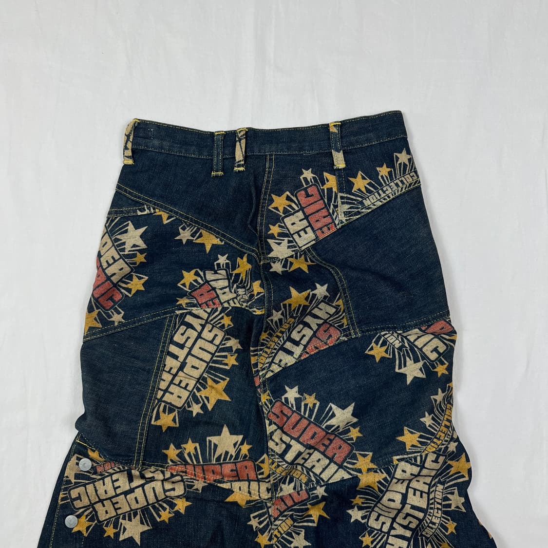 90‘s 히스테릭글래머 로고 패치워크 데님 스커트 치마 상품이미지7