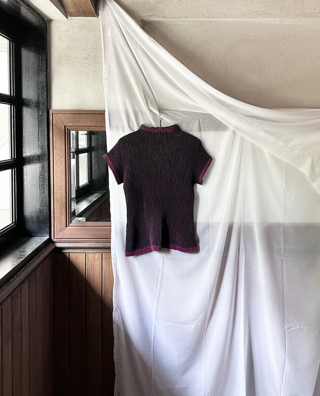 JPV short-sleeve pleated mockneck 상품이미지7