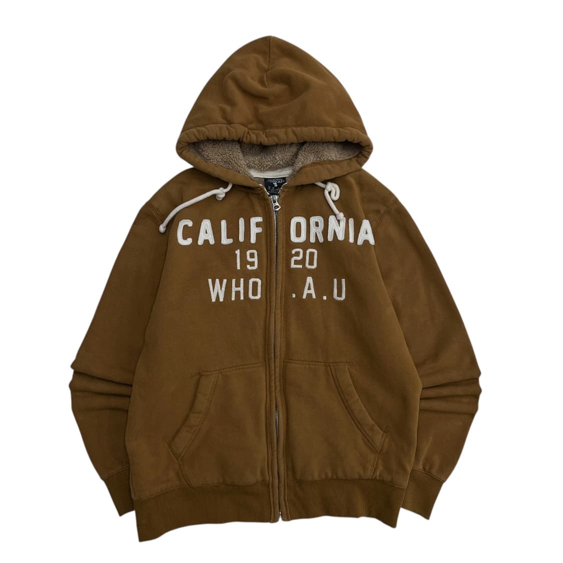 후아유 센터로고 캬라멜맛 양털 후드집업 M 상품이미지2