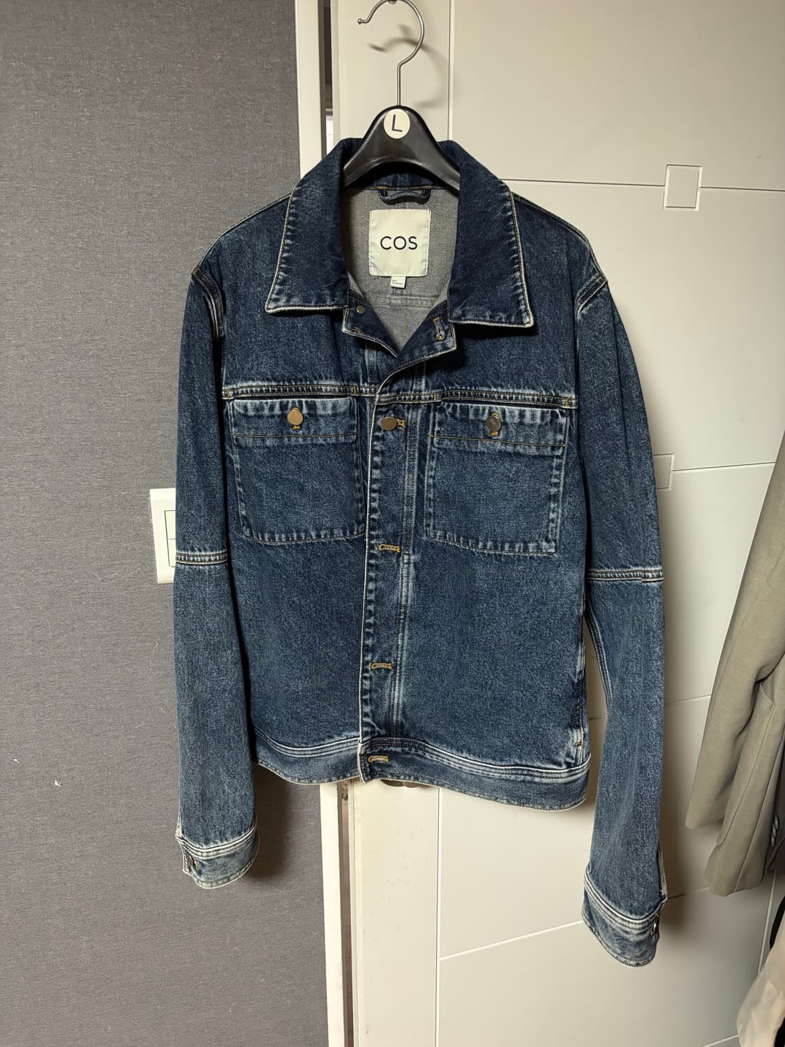 (L/32) 코스 플레어 부츠컷 / 트러커 데님 셋업 블랙 상품이미지1