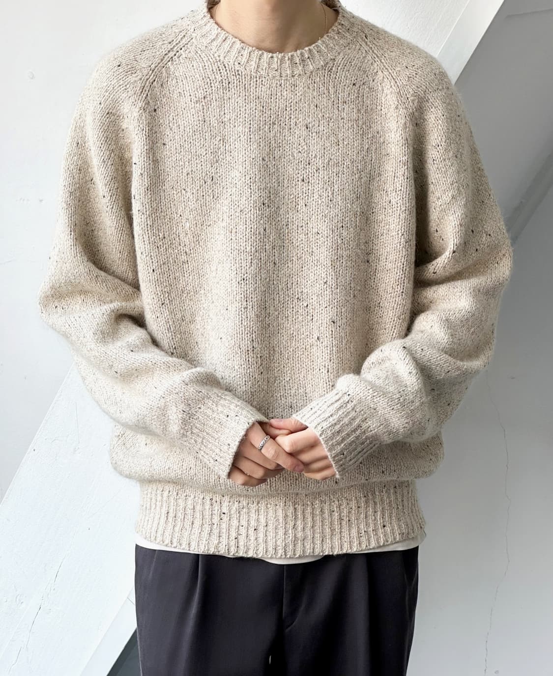 Brushed fabric sparkle pattern knit P/O 상품이미지2