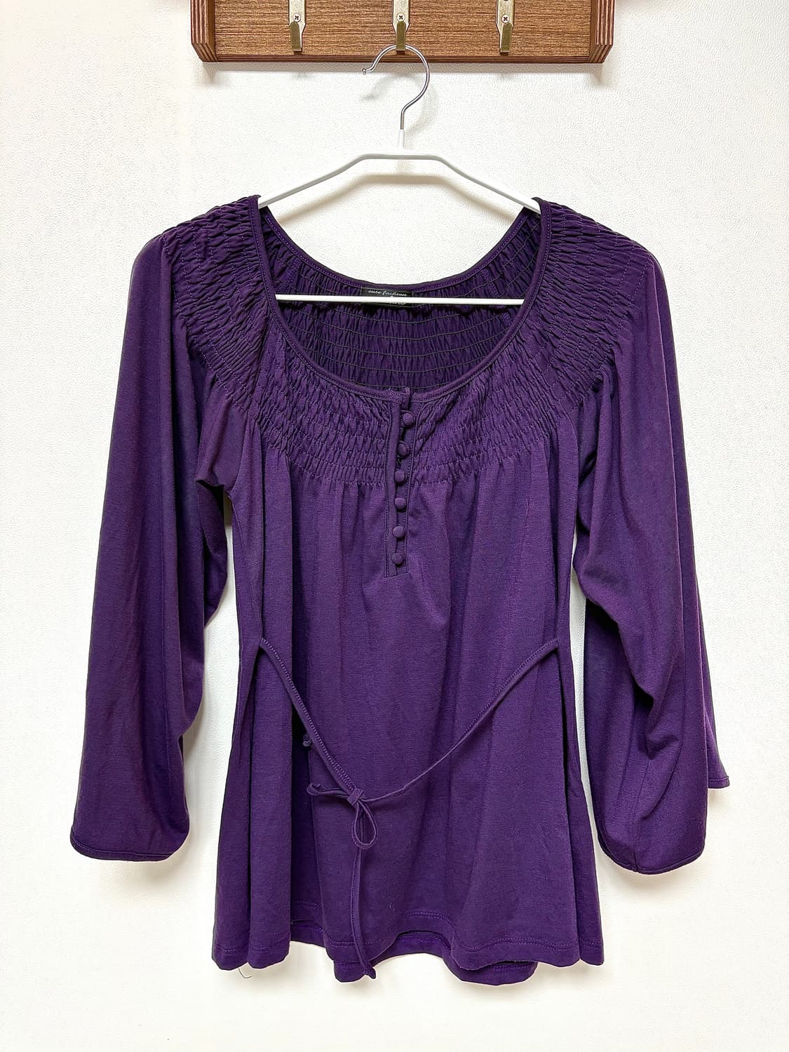Vintage Purple wrinkled Blouse 상품이미지1