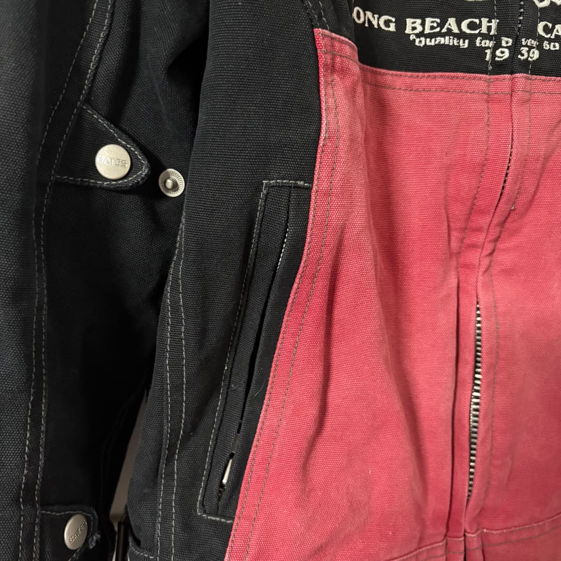 bates leathers 베이츠 레드 코튼 바이커 자켓 L 상품이미지7