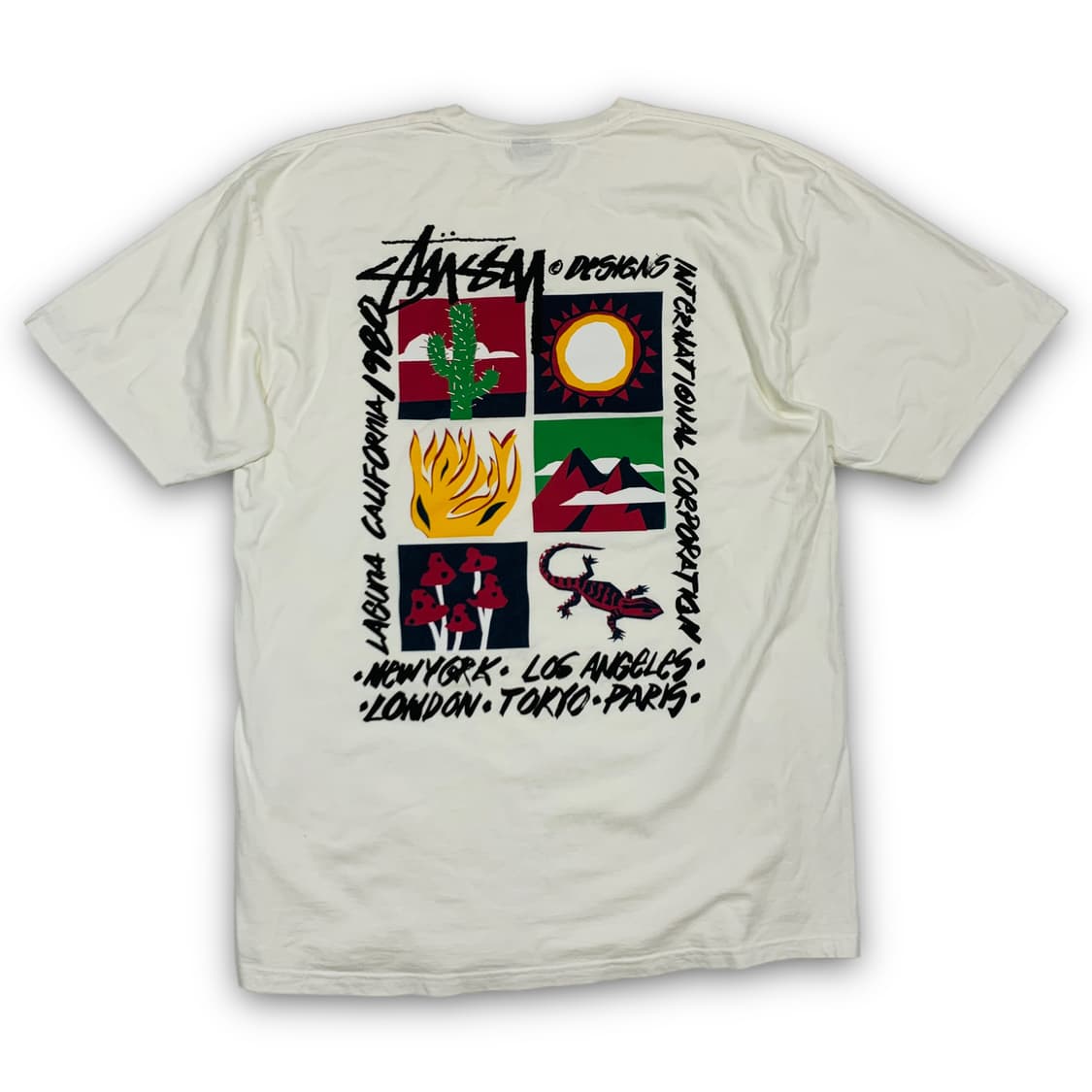 스투시 식스 픽쳐 투어 화이트 반팔 티셔츠 상품이미지1