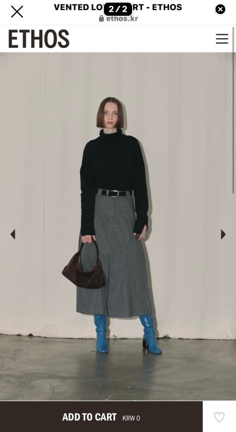 에토스 그레이 스커트 m (새상품) 상품이미지1