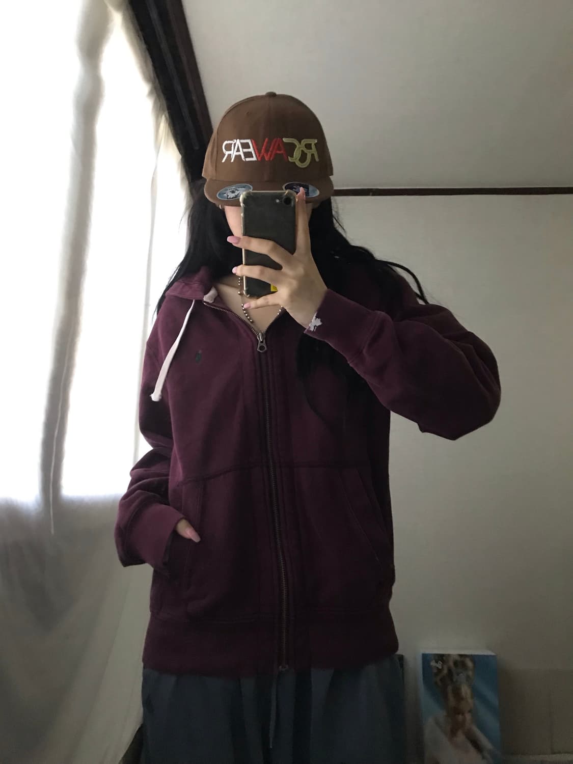 폴로 버건디 후드집업 상품이미지3