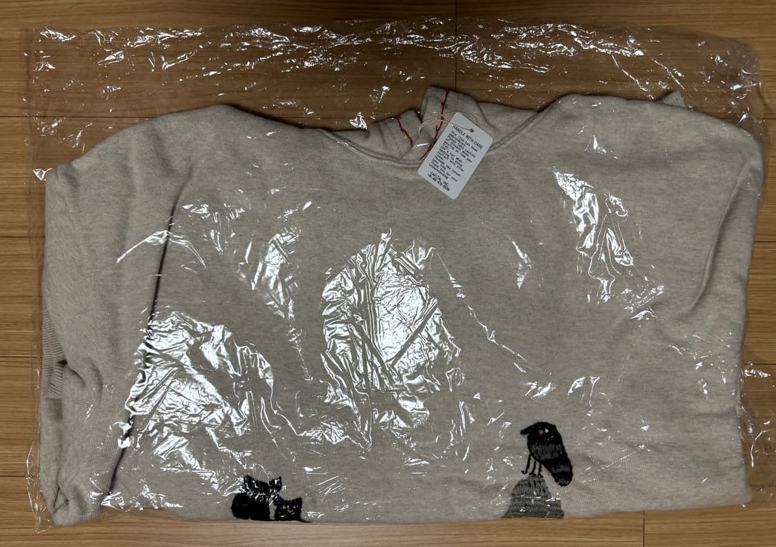 캐피탈 까마귀 & 고양이 자수 후드 상품이미지2