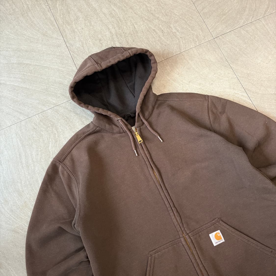 칼하트 정푸 써멀 썬 페이딩 브라운 후드 집업 상품이미지2