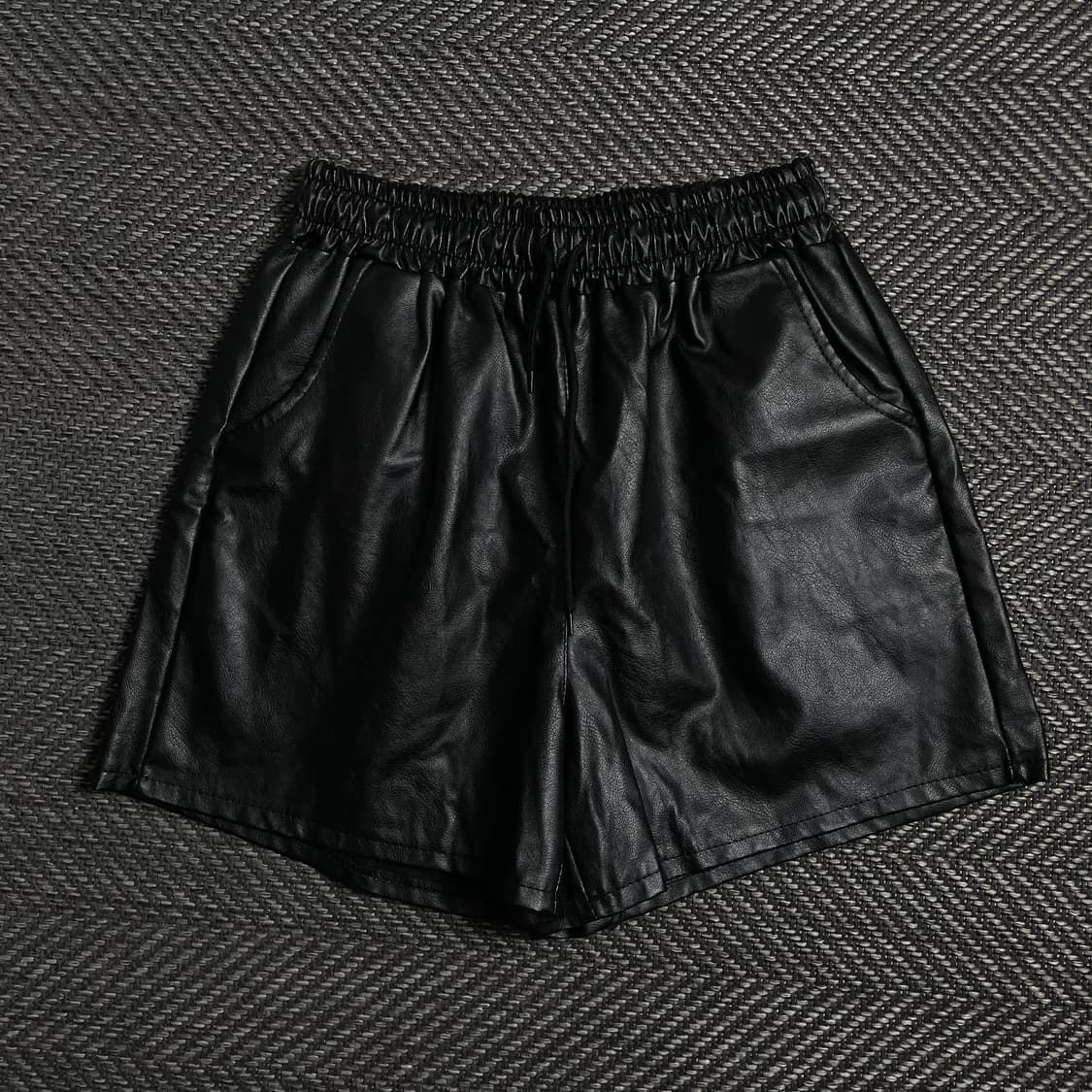 빈티지 우먼스 비건 레더 버뮤다 하프 팬츠o 3989 상품이미지2