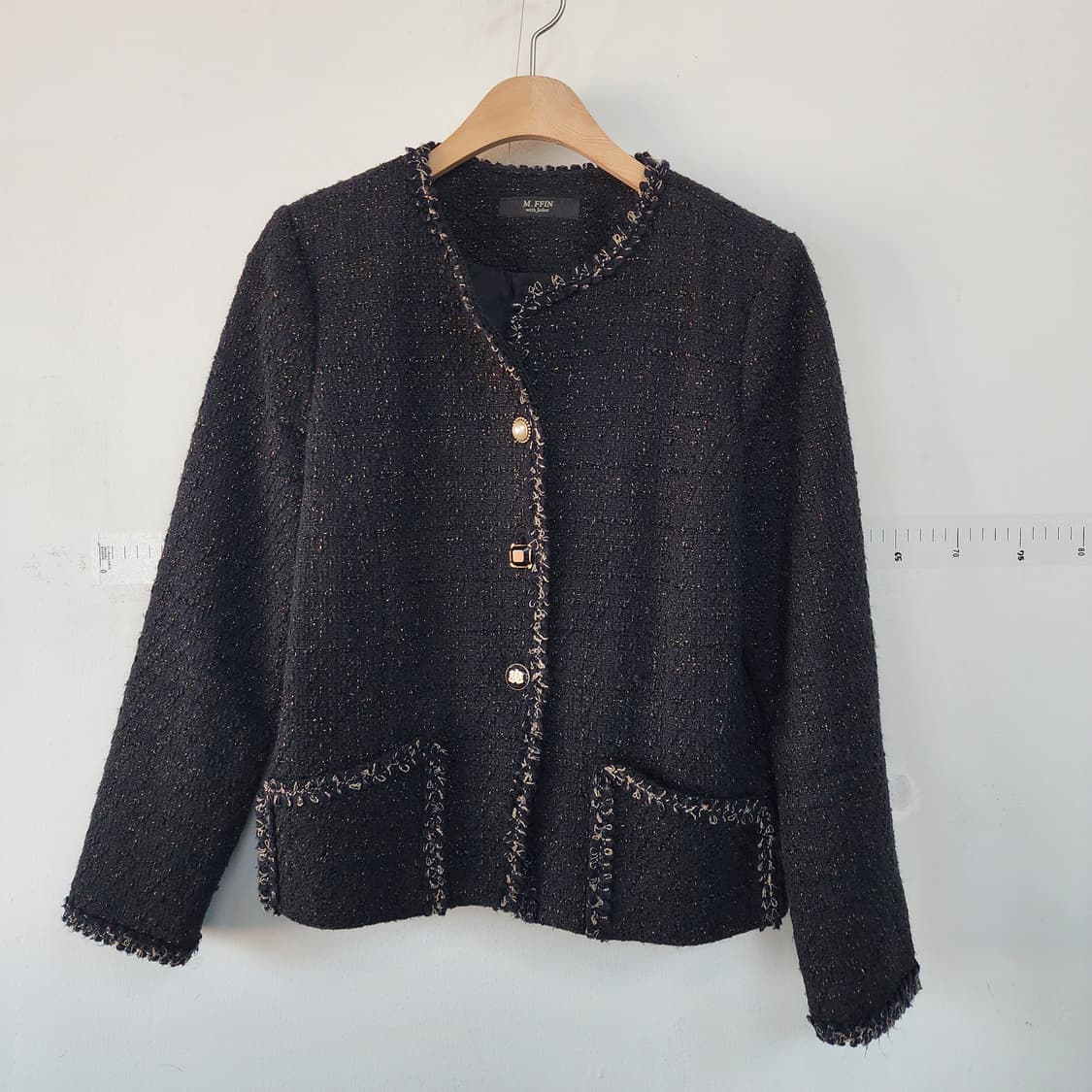 M.FFIN 블랙 트위드 자켓 상품이미지1