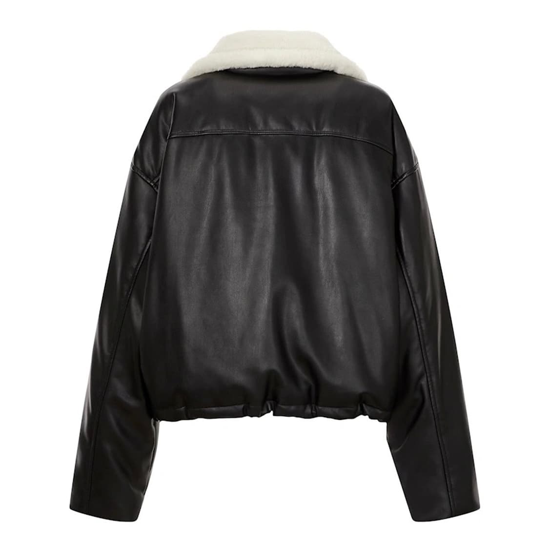 VPPLEMENT 크롭 페이크레더 구스 다운 가죽자켓 레더자켓 상품이미지2