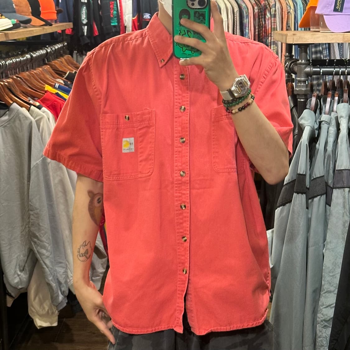 [HI] 칼하트 반팔셔츠 레드 상품이미지1