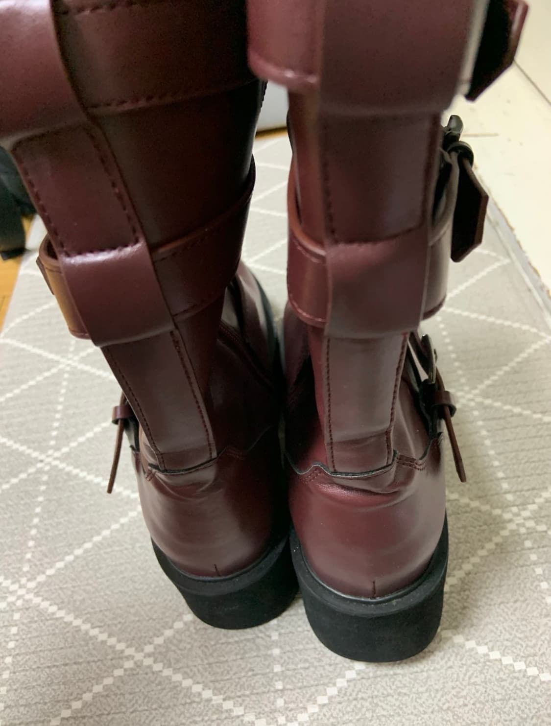 애즈온 마야 미디 부츠 버건디 240 카리나부츠 상품이미지7
