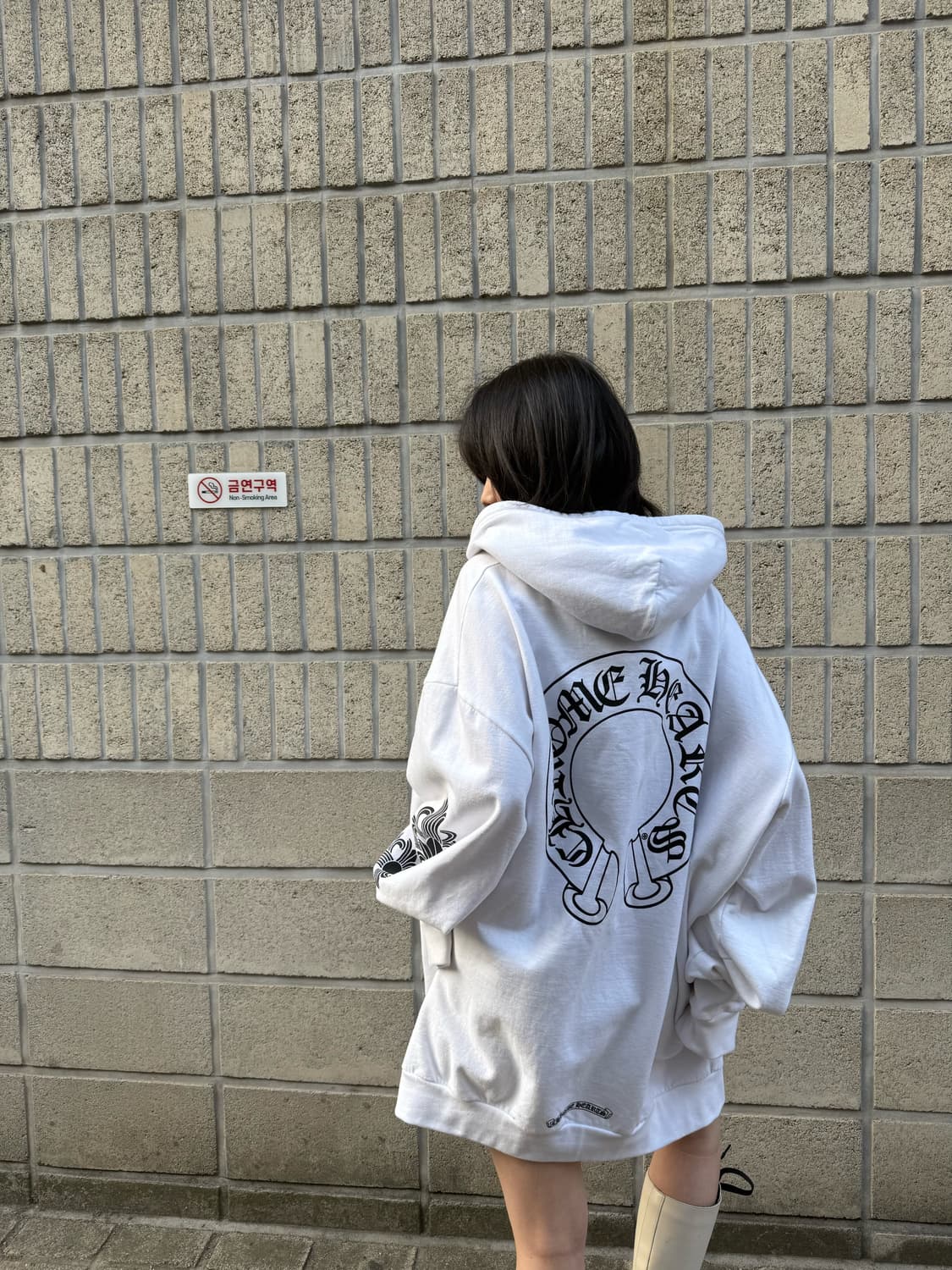 크롬하츠 홀스슈 화이트 후드집업 상품이미지5