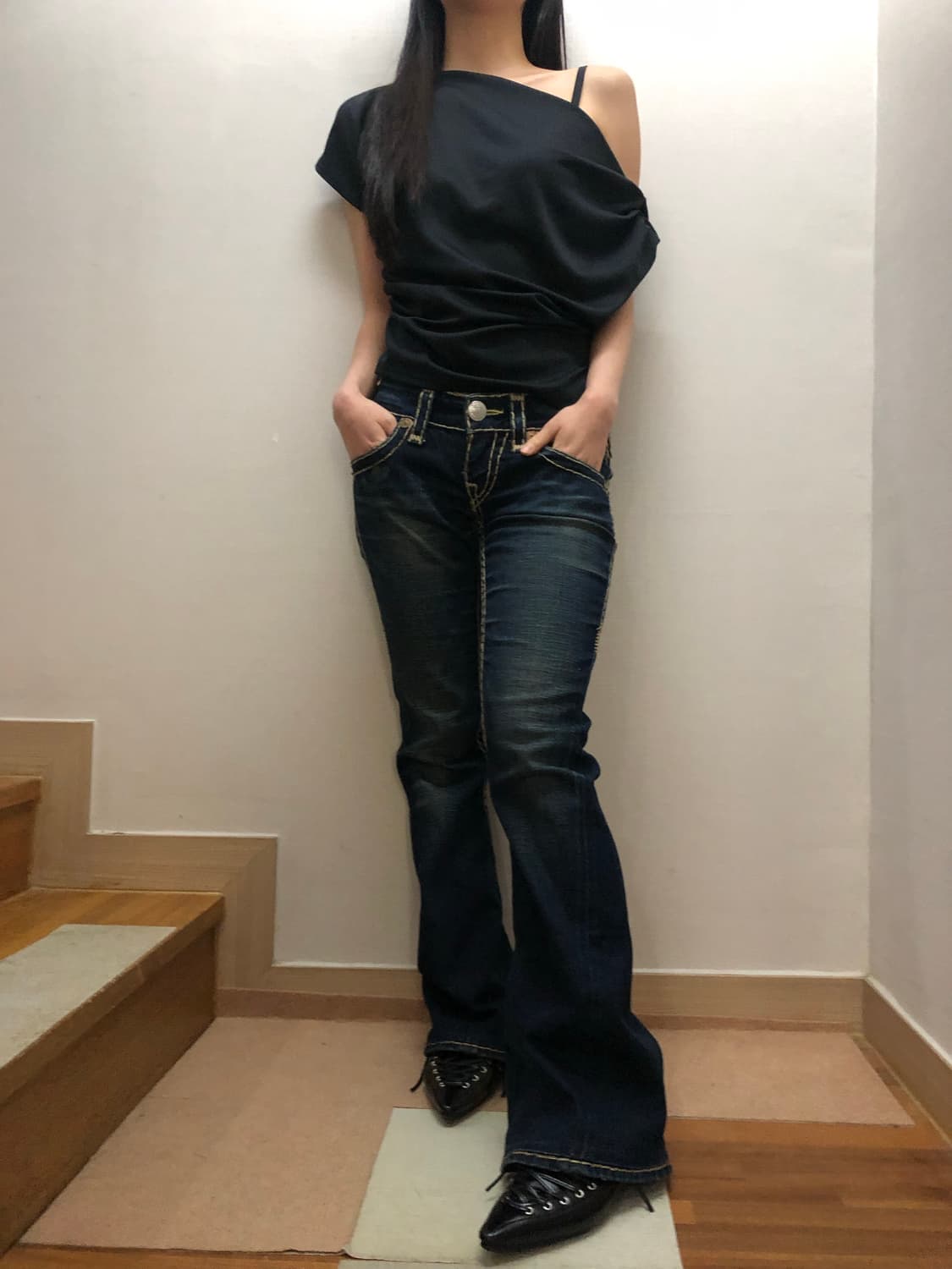 빈티지 트루릴리젼 옐로우 스티치 팬츠 상품이미지6