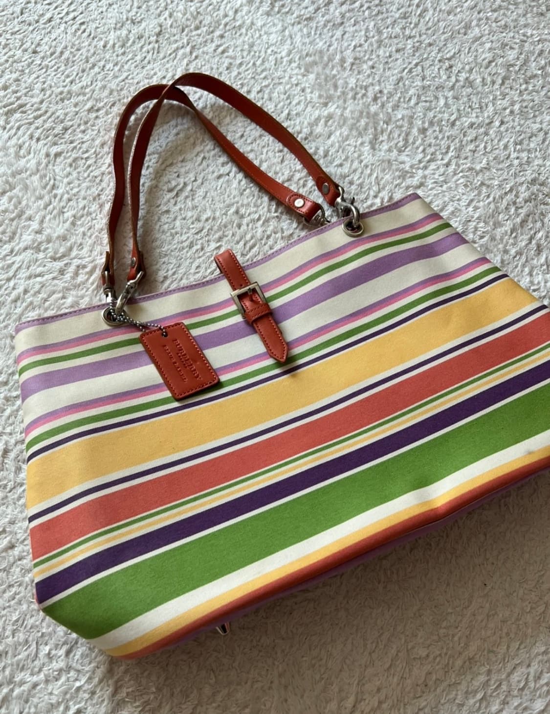 버버리 블루라벨 스트라이프 토트백 상품이미지1