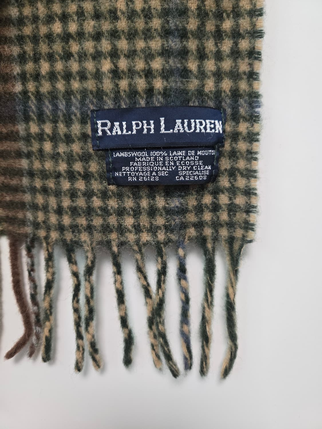 폴로 랄프로렌 카키 체크 램스울 머플러 목도리 상품이미지5
