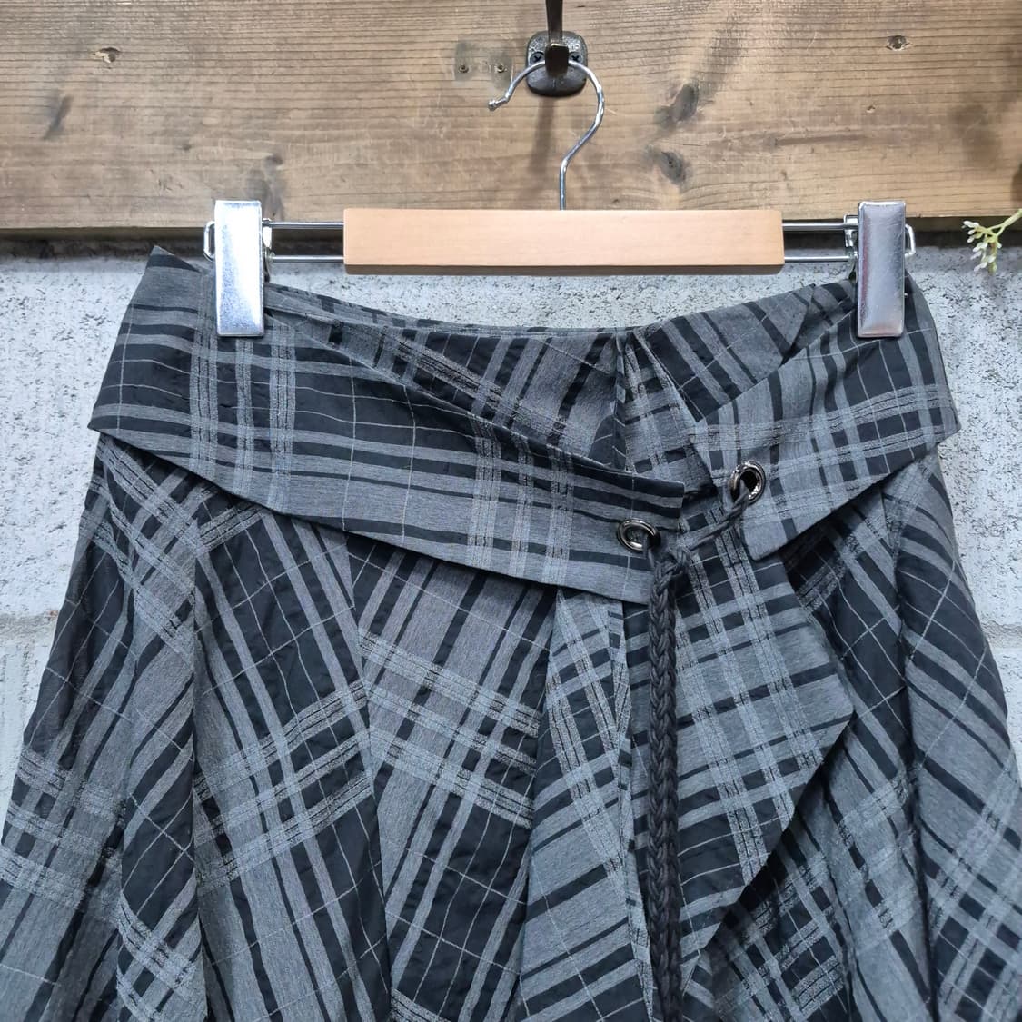 데무 언발 체크 스커트 상품이미지2