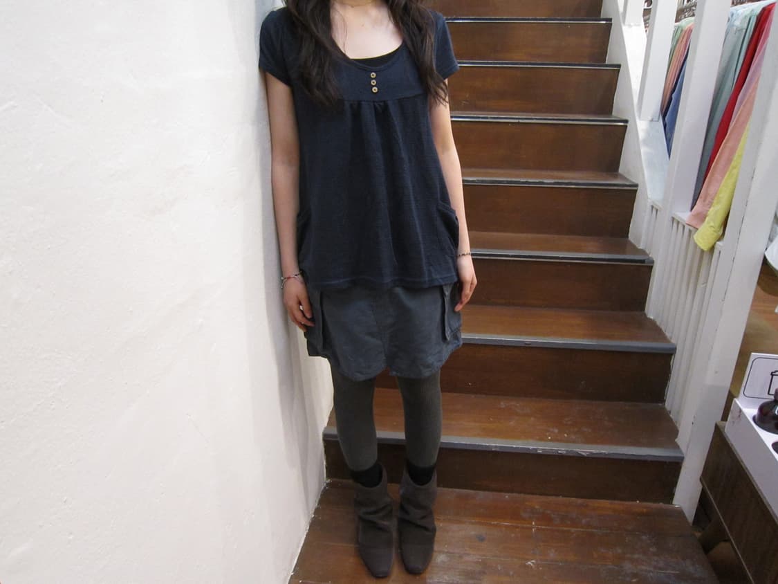 빈티지 라운드넥 니트 네이비 상품이미지1