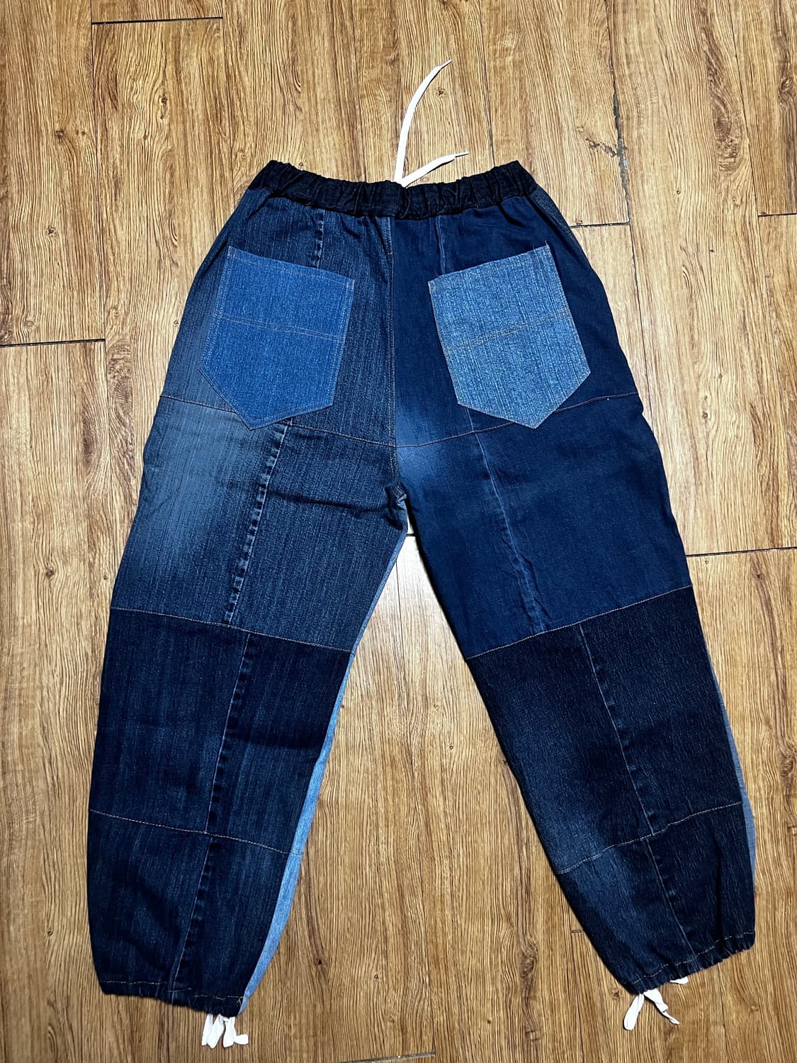 빈티지 패치워크 와이드 데님 팬츠 상품이미지2