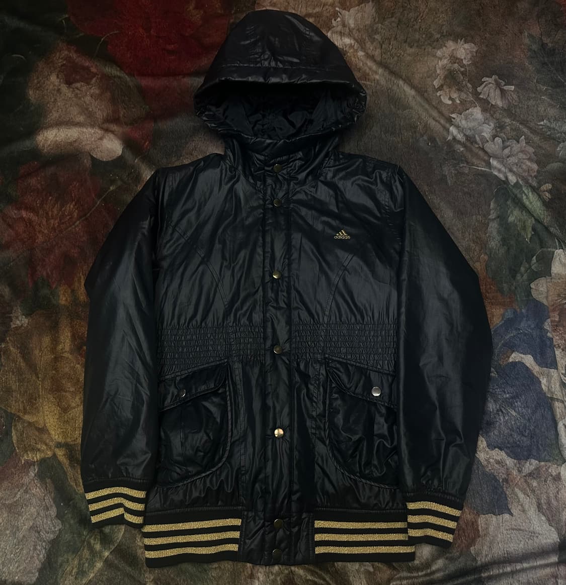 아디다스 금빛 사이드라인 퍼포먼스로고 블랙후드점퍼 90 상품이미지1