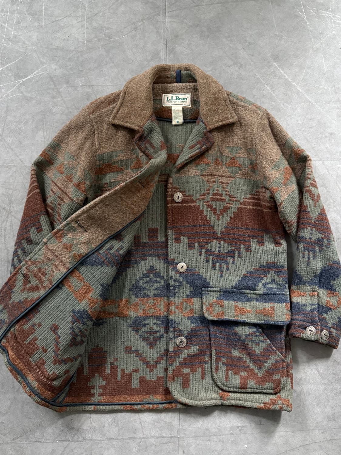 L.L.Bean 엘엘빈 울 아즈텍 나바호 패턴 자켓 상품이미지6