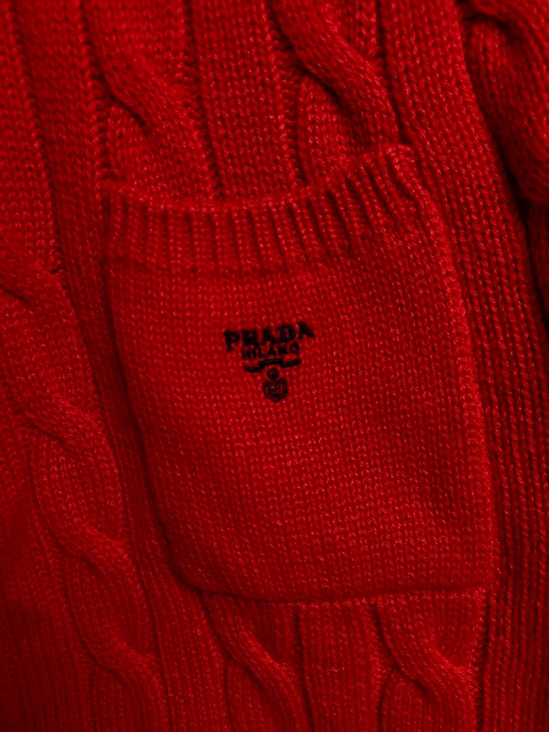 프라다 버건디 케이블 캐시미어 니트 반바지 48 백화점판 상품이미지1