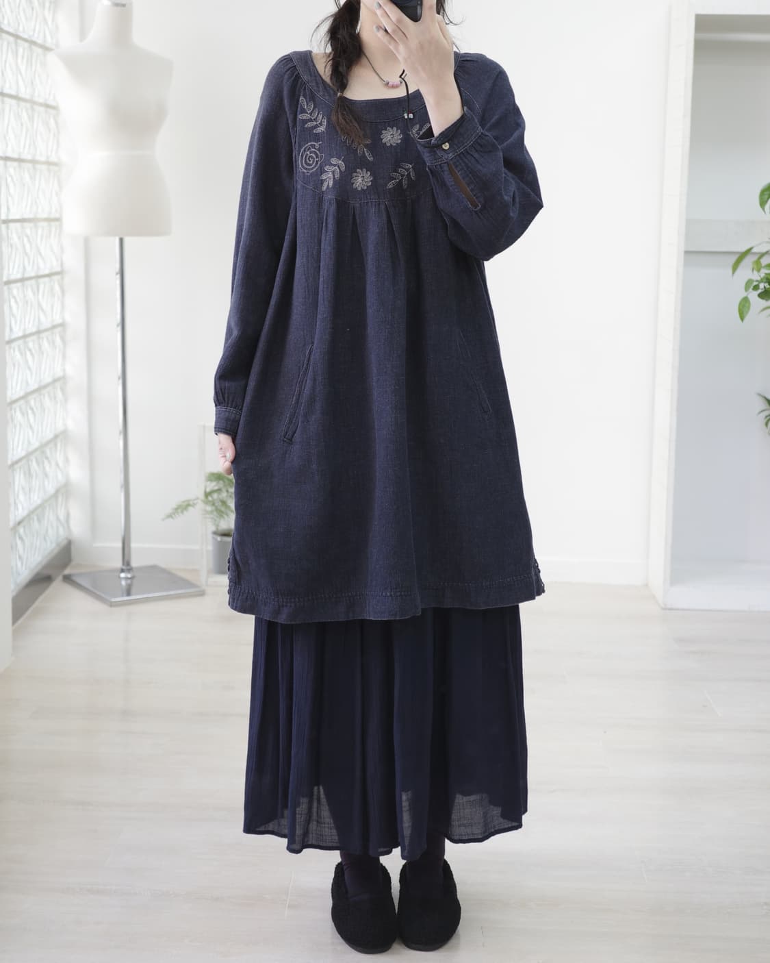 Drug store denim one-piece 상품이미지8