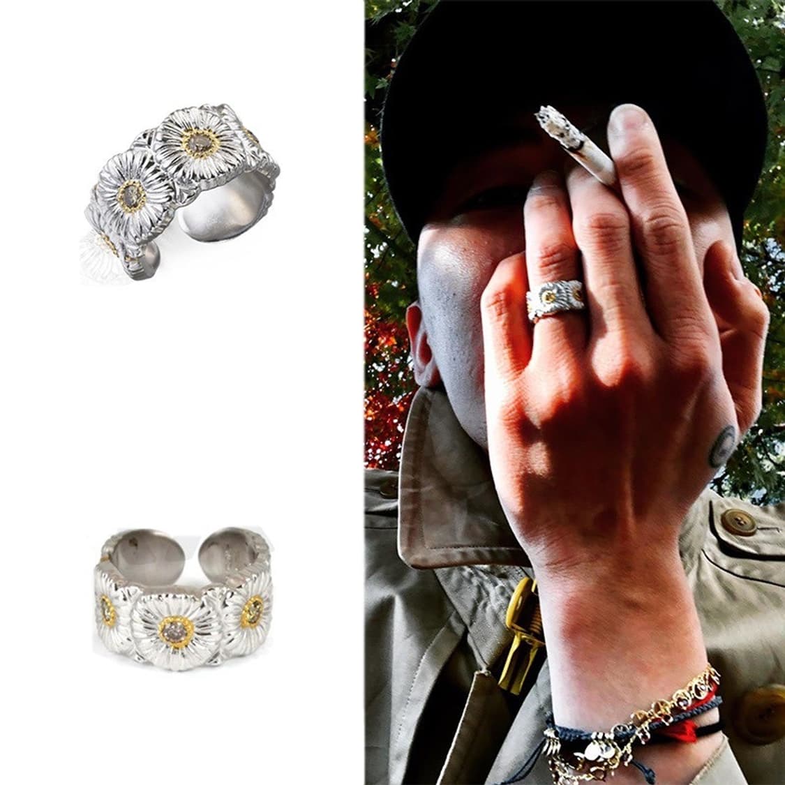 부첼라티 블라썸 데이지 브라운 다이아몬드 링 US8 상품이미지2