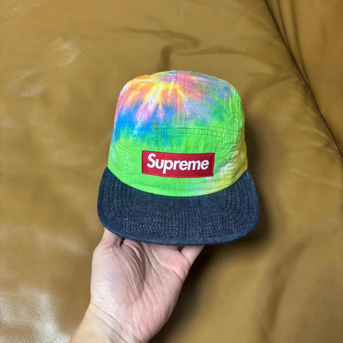 슈프림 캠프캡 모자 박스로고 타이다이 데님 상품이미지2