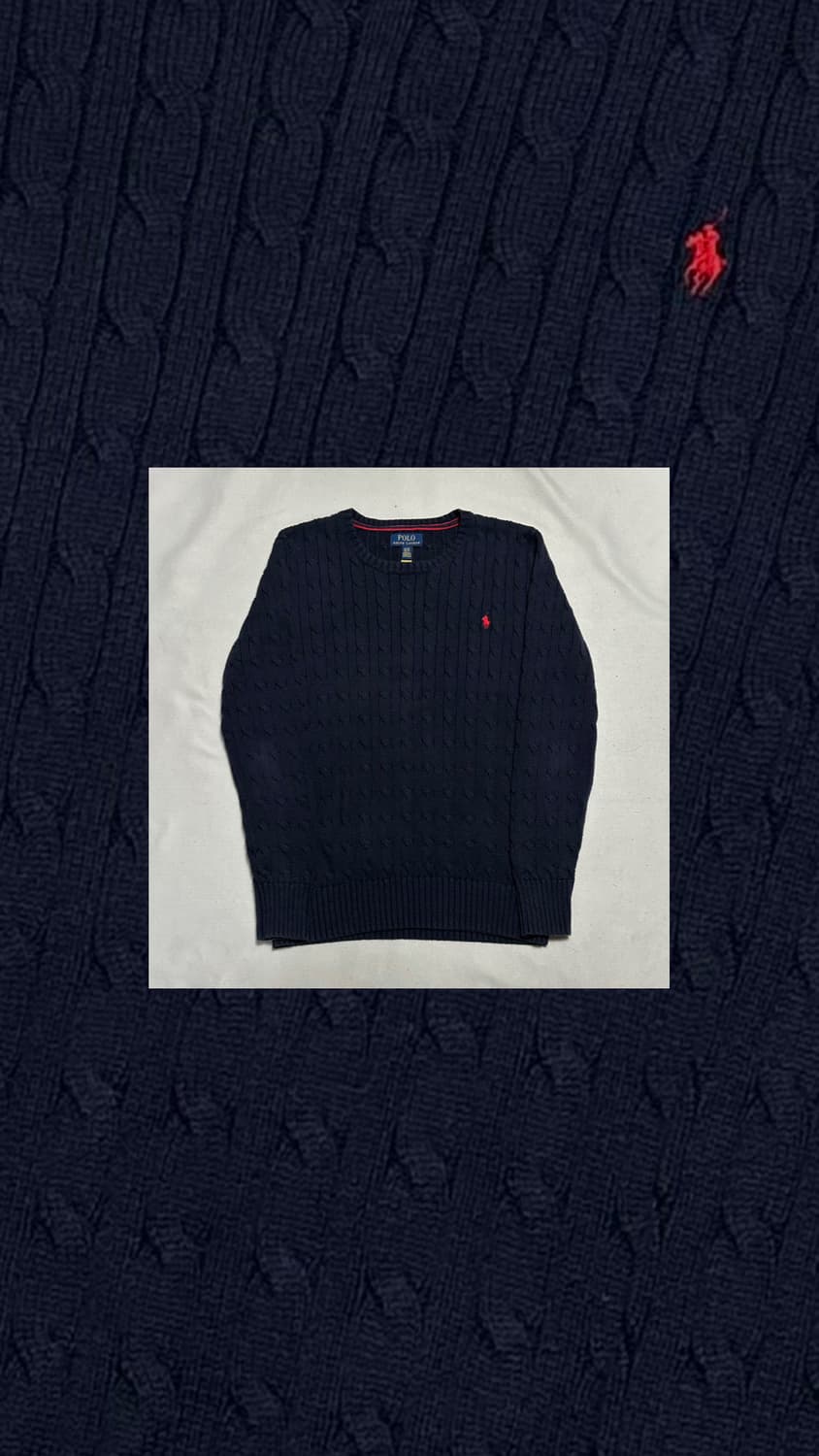 폴로랄프로렌 네이비 꽈배기 니트 상품이미지1