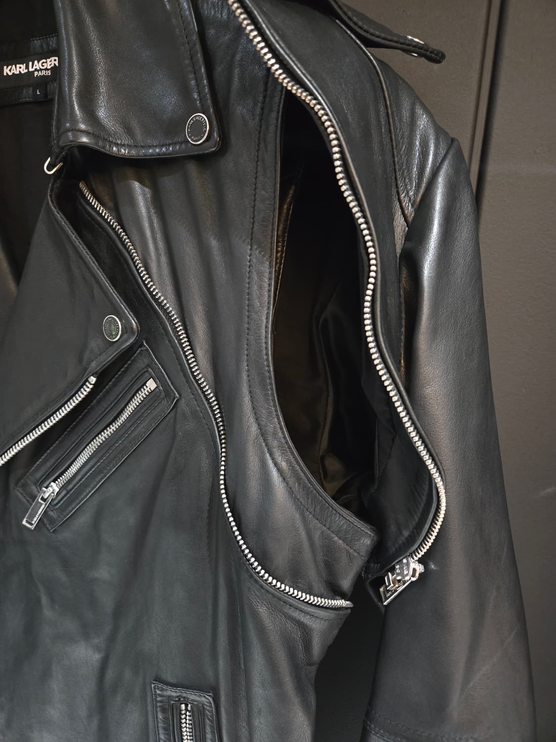 칼라거펠트 리얼레더 라이더쟈켓 상품이미지4