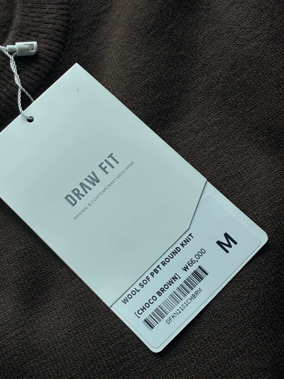 (새상품)(M) 드로우핏 울 소프 PBT 라운드 니트 BROWN 판매 상품이미지6