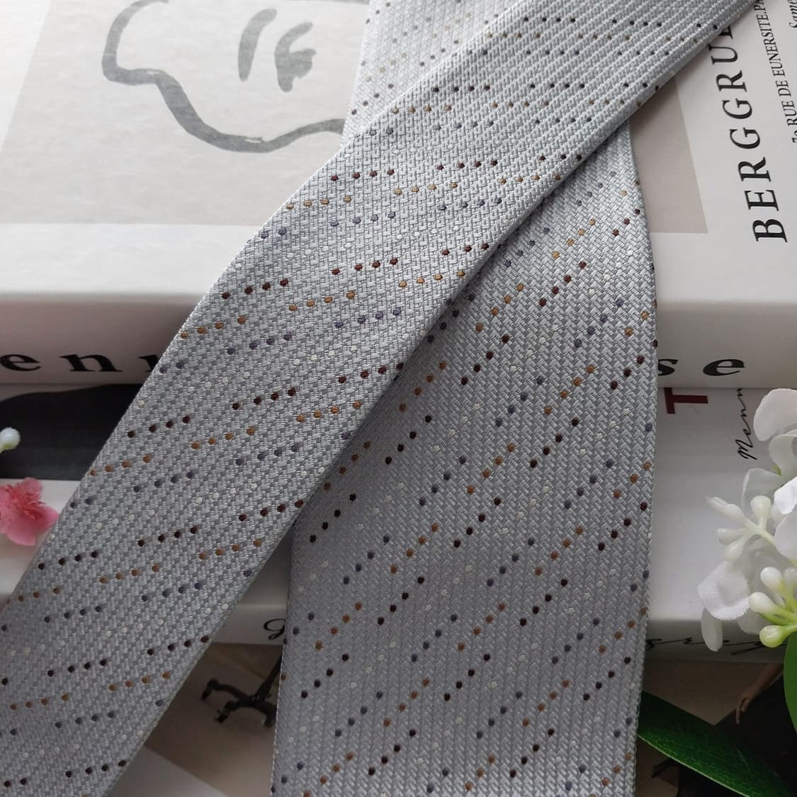 타케오 키쿠치 실크 도트 패턴 넥타이 8.6cm A+등급 K1766 상품이미지3