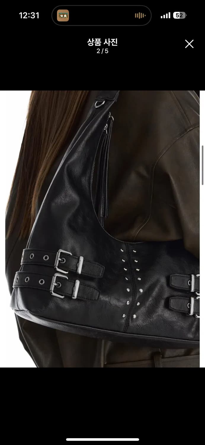 트리밍버드백 가방Double-Buckle Stud Shoulder Bag 상품이미지2