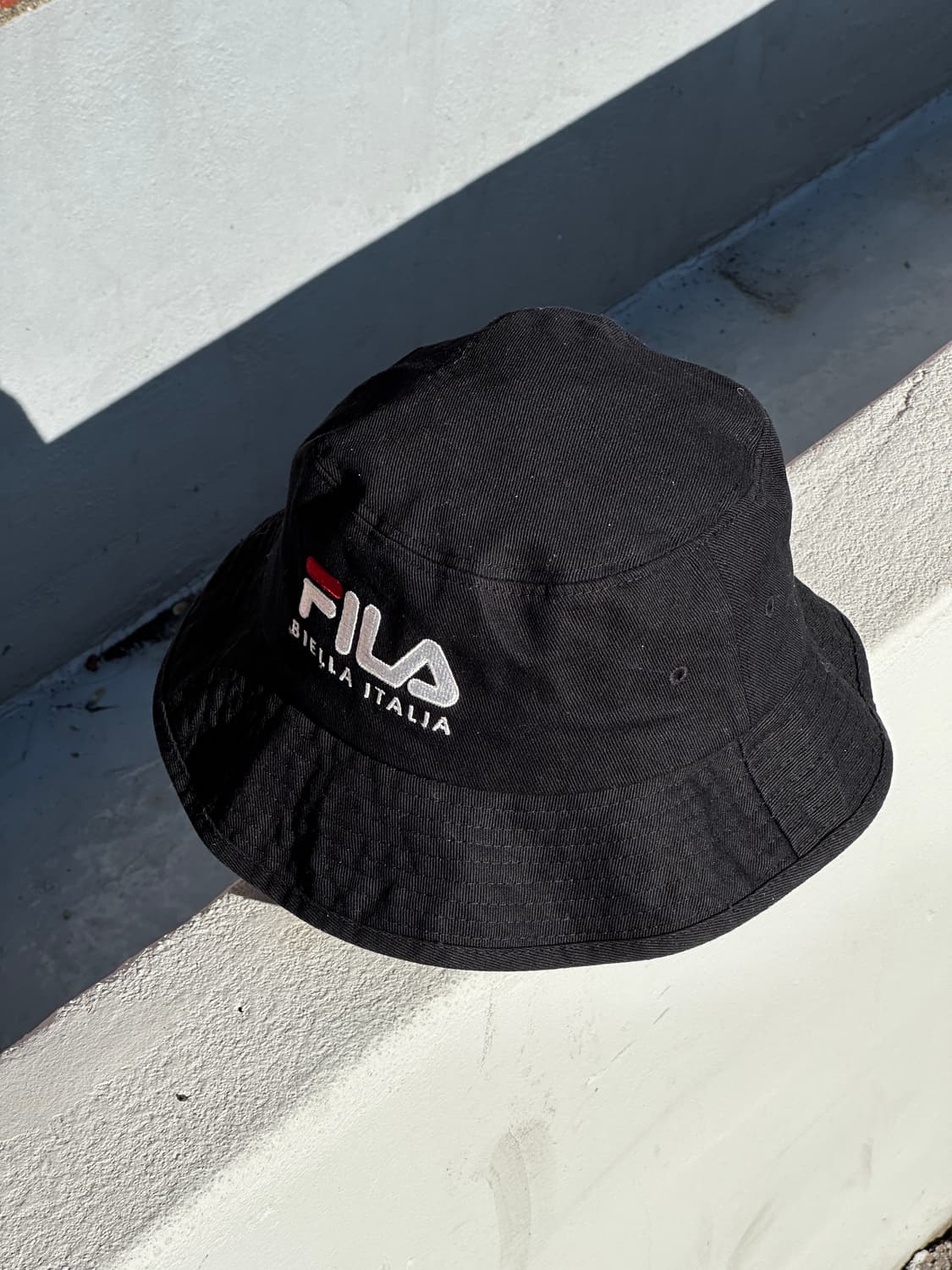 [M] FILA 휠라 로고 블랙 버킷햇 모자 상품이미지2