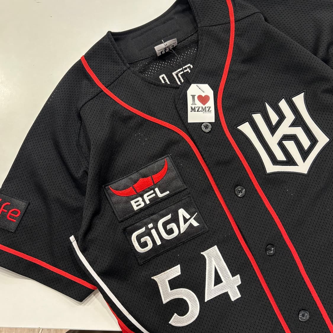 [95] kt wiz 전민수 블랙 BFL 야구 유니폼 54 싸인 A972 상품이미지3