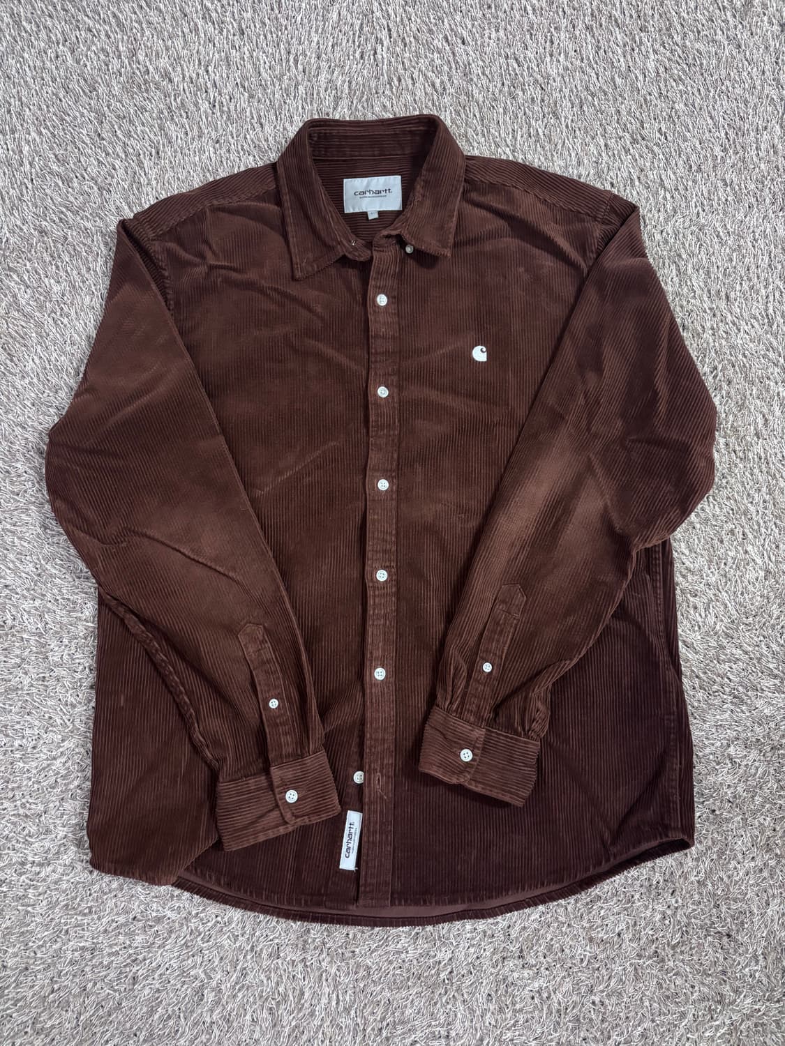 칼하트 WIP 브라운 코듀로이 셔츠 L 상품이미지1