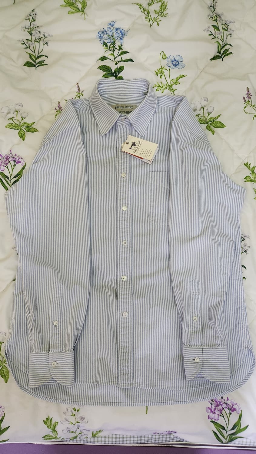 프로드셔츠 옥스포드셔츠 블루 스트라이프 48 상품이미지6