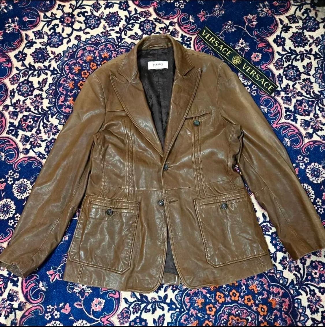 베르사체(VERSACE) 램스킨 클래식 노치드 라펠 카라넥 자켓 52 상품이미지1
