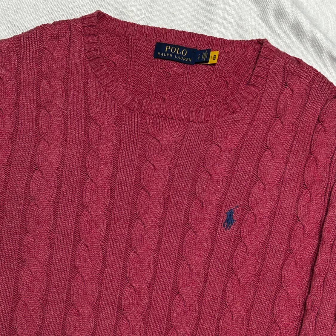 L 폴로랄프로렌 핑크 케이블 니트 상품이미지1