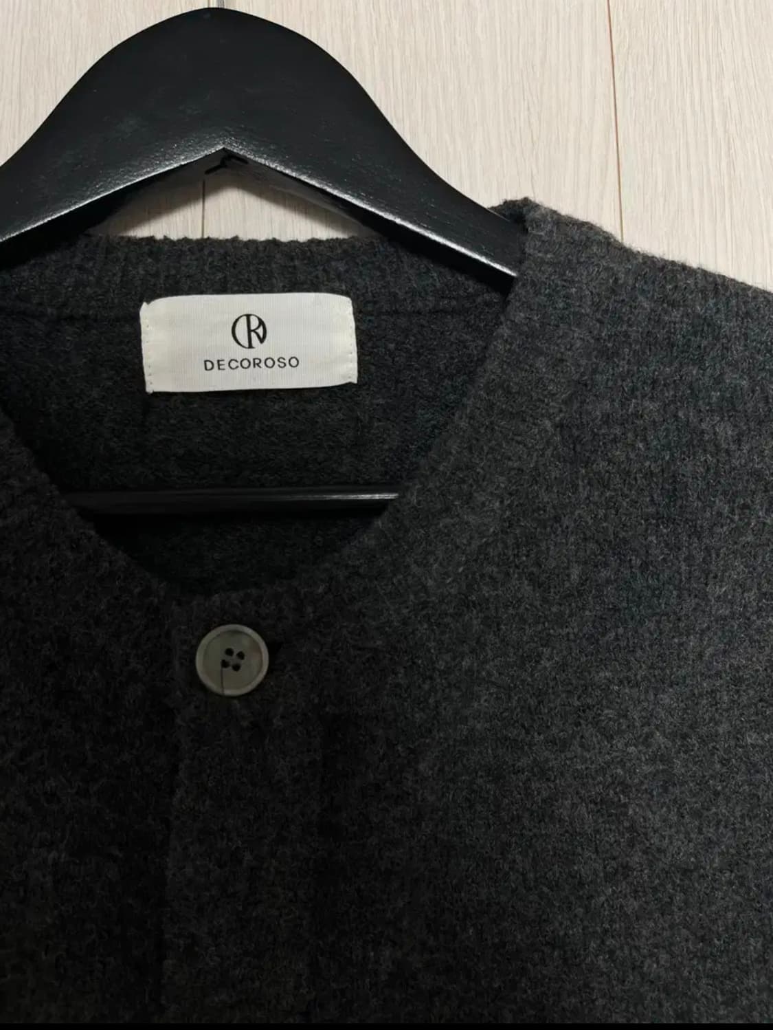 2Size) 데꼬로소 컴포트 라운드넥 가디건 [차콜] 상품이미지3