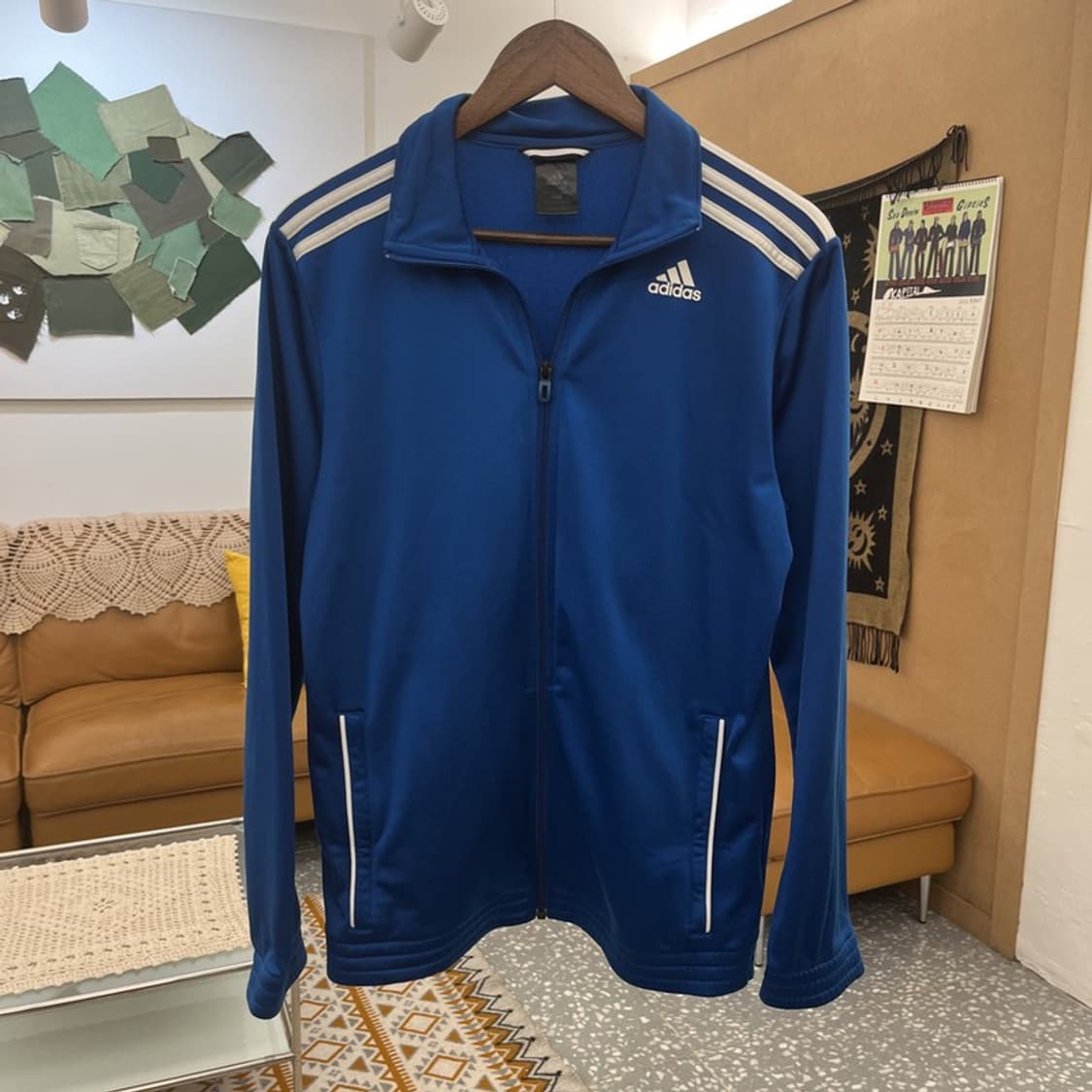 아디다스 올드스쿨 레트로 빈티지 딥블루 져지 집업 100 C10810 상품이미지3