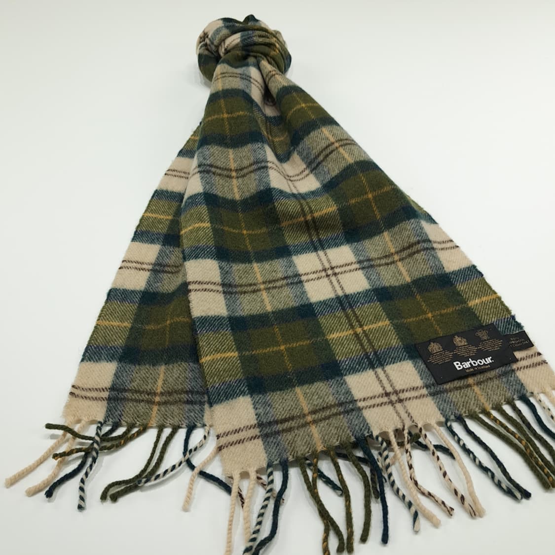 MX244 바버 그린 타탄체크 램스울 목도리 머플러 상품이미지3