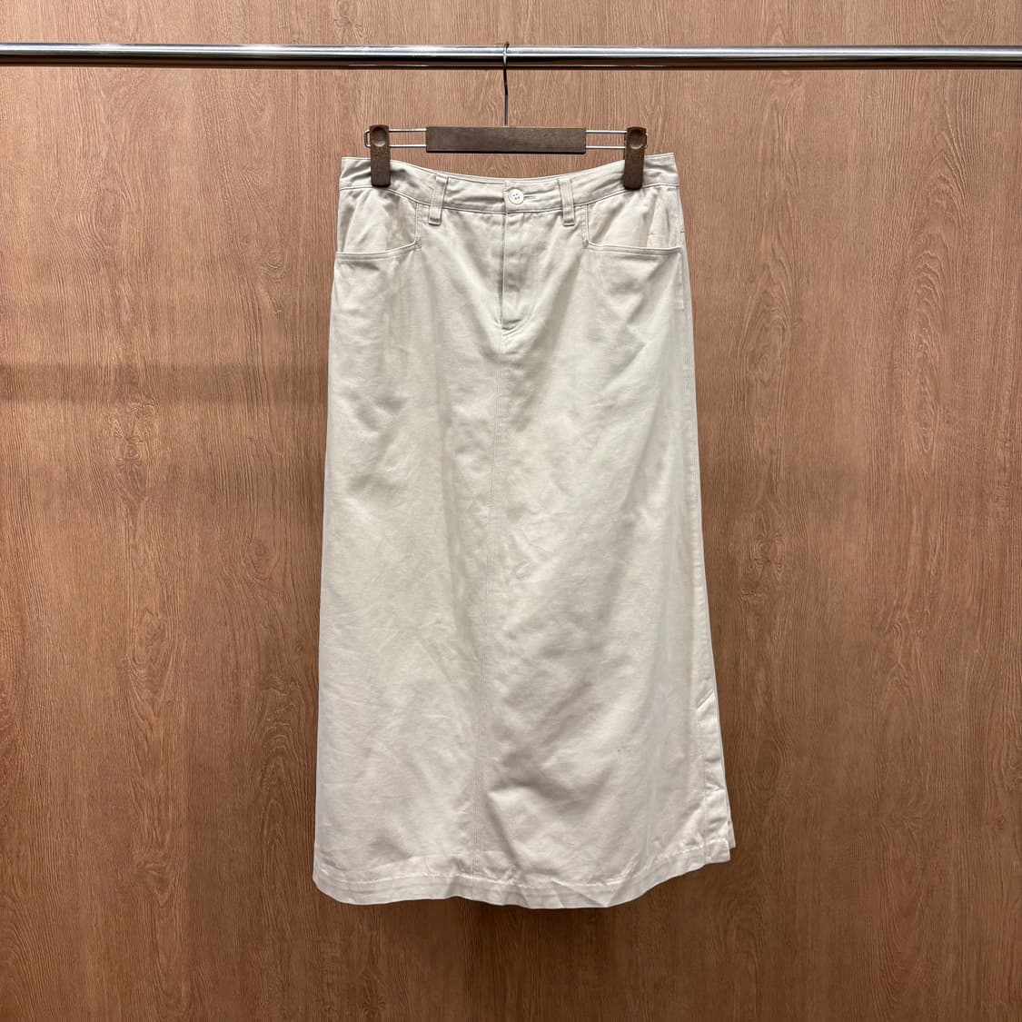 이세이미야케 플랜테이션 코튼 내추럴 롱 스커트 아웃 포켓 디테일 아이보리 상품이미지2