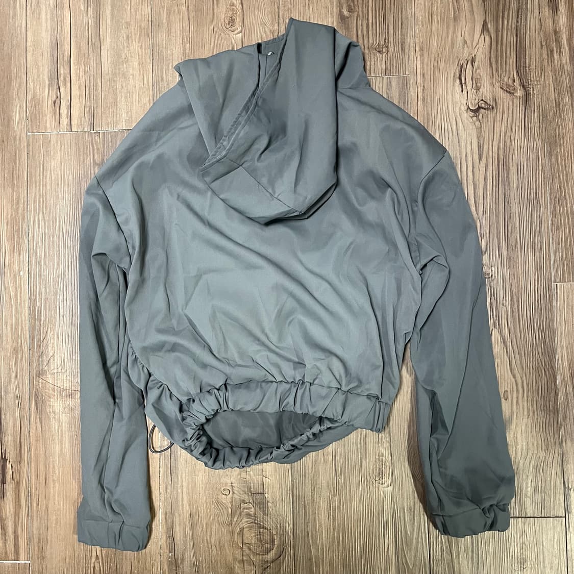 밑단 스트링 그레이 후드바막 상품이미지4