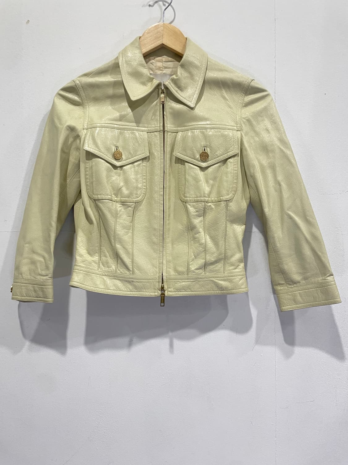 올드 셀린느 버터 옐로우 레더 자켓 정품 상품이미지2